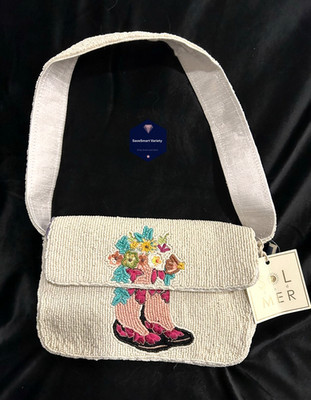 New Release Sol & Mer Cowboy Boot Flowers Beaded Shoulder Bag Viral TikTok | eBay US