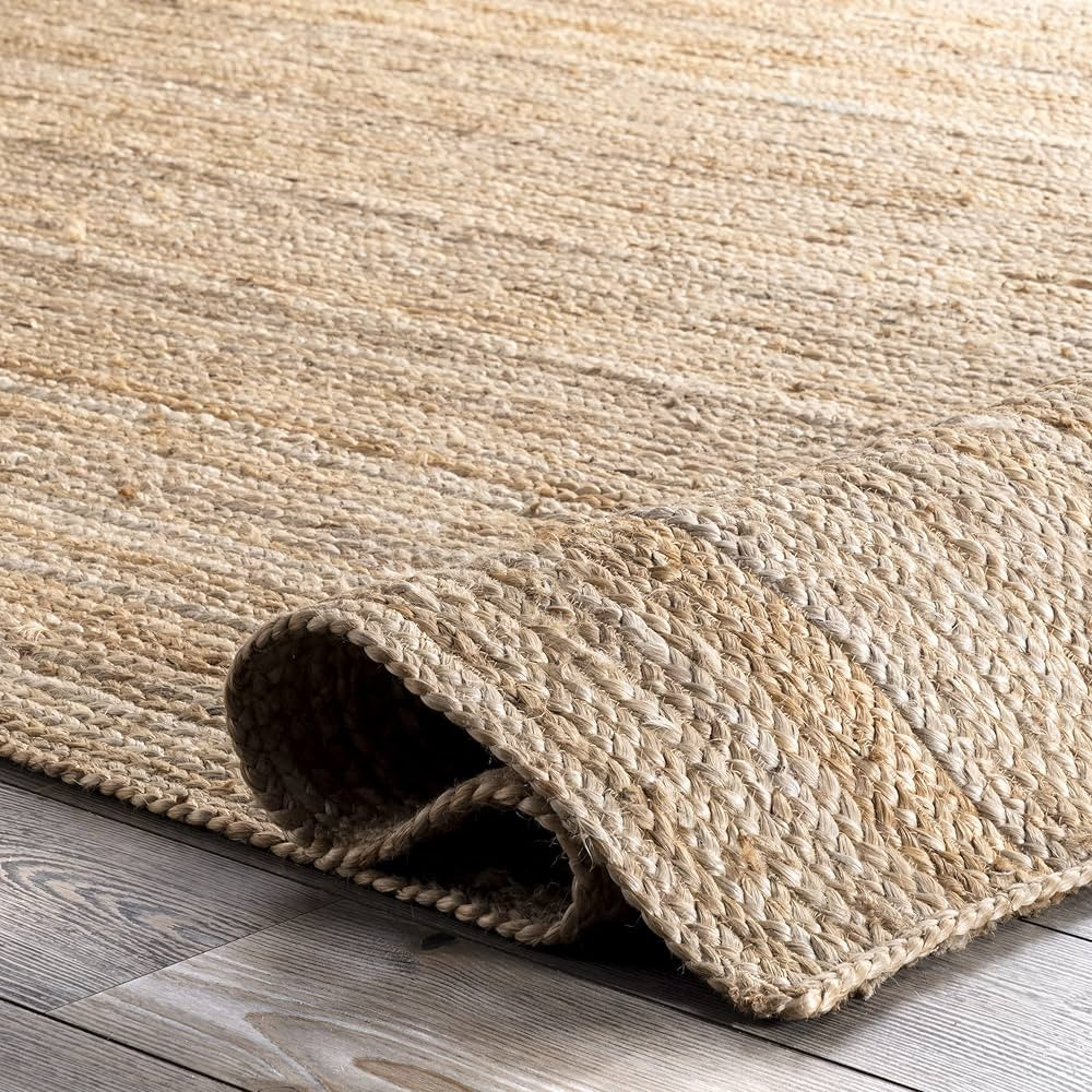 nuLOOM Rigo Hand Woven Farmhouse Jute Accent Rug, Oval 2x4, Natural | Amazon (US)