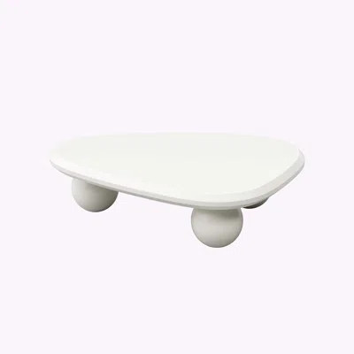 Cloud Coffee Table with 3 Ball Legs, Modern Wooden Accent Center Table for Small Spaces in Living Room | Wayfair North America