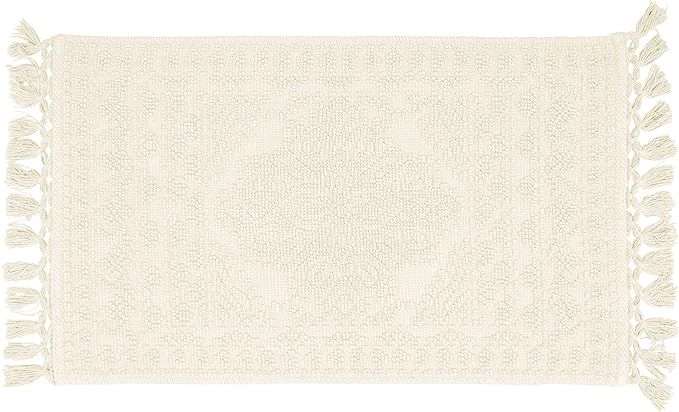 French Connection – Nellore Bath Mat | Woven and Beaded Bathroom Rug | 100% Cotton | Premium Ba... | Amazon (US)