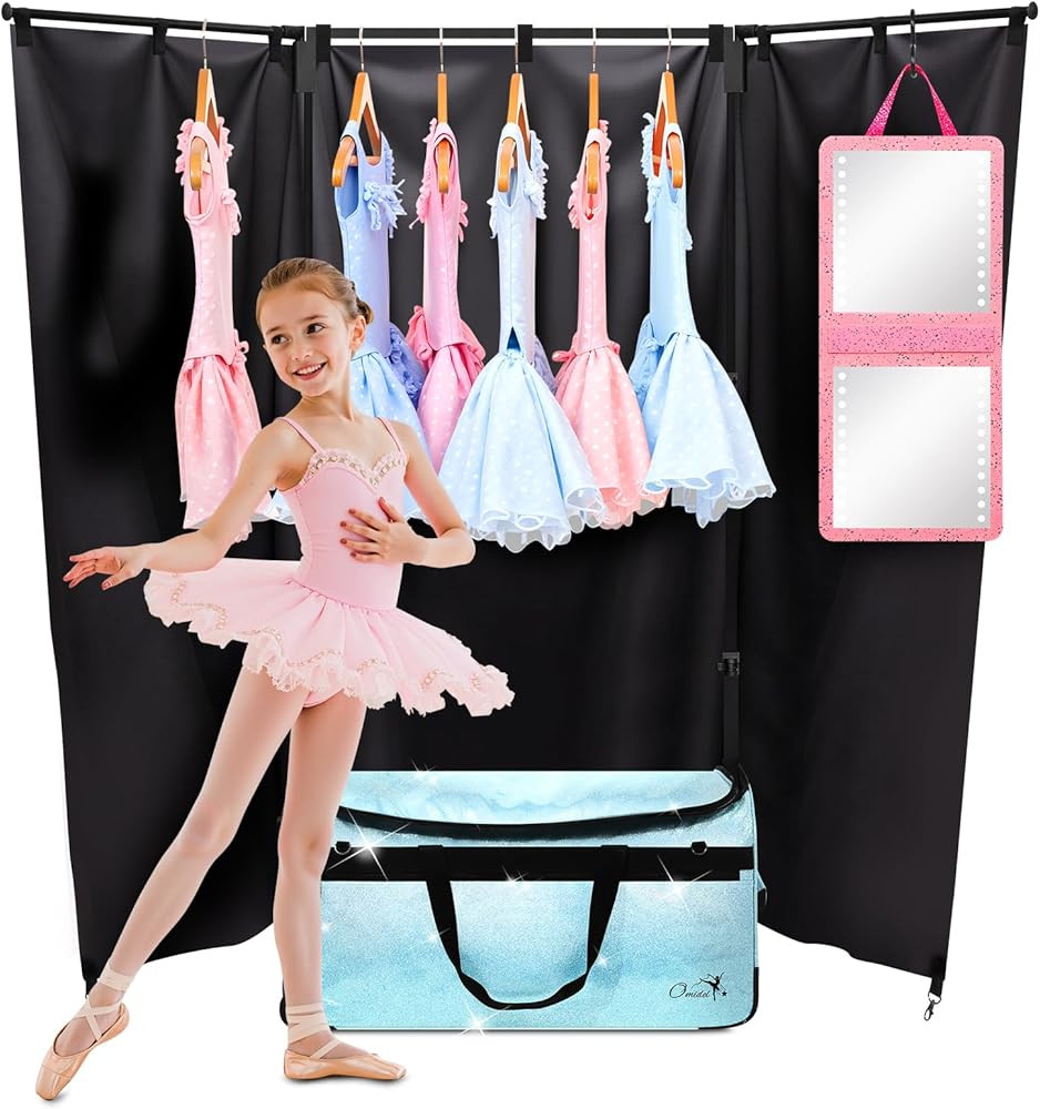 Dance Bag with Garment Rack and Curtain, 23" Rolling Dance Competition Duffle Bag with Garment Ra... | Amazon (US)
