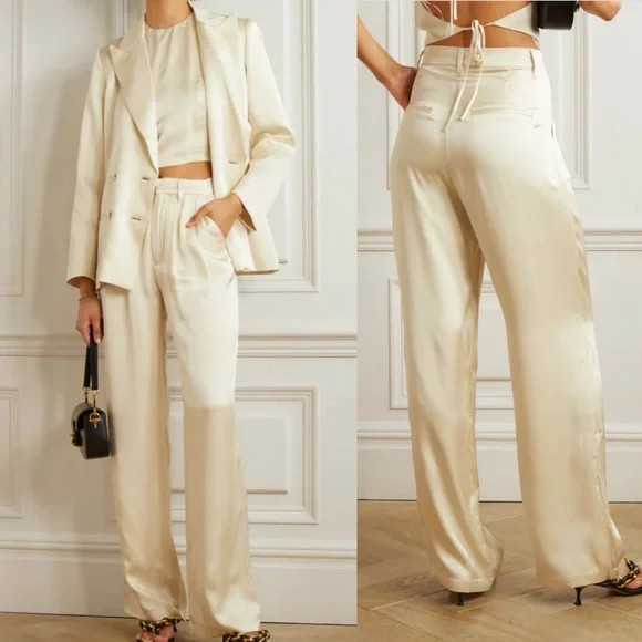 Anine Bing | NEW WITH TAGS! Carrie Pant In Silk Oyster Size; 30 | Poshmark