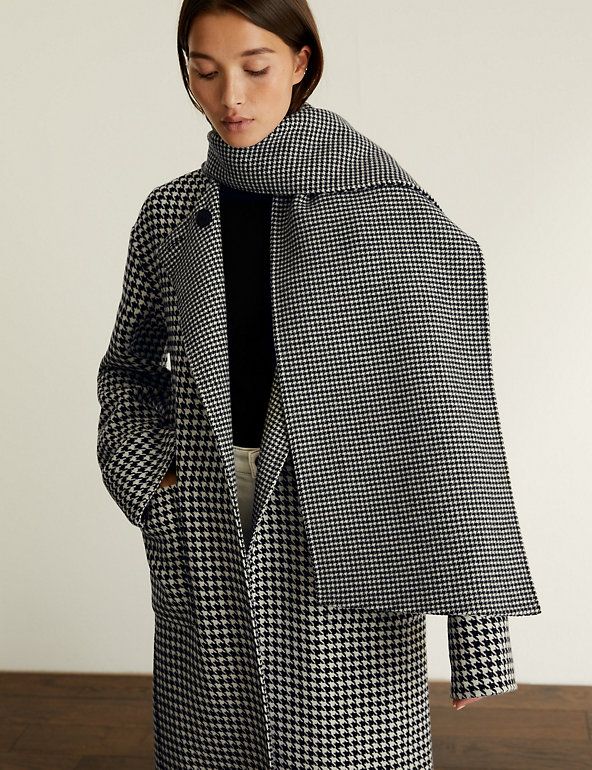 Pure Wool Checked Reversible Coat | JAEGER | M&S | Marks & Spencer (UK)