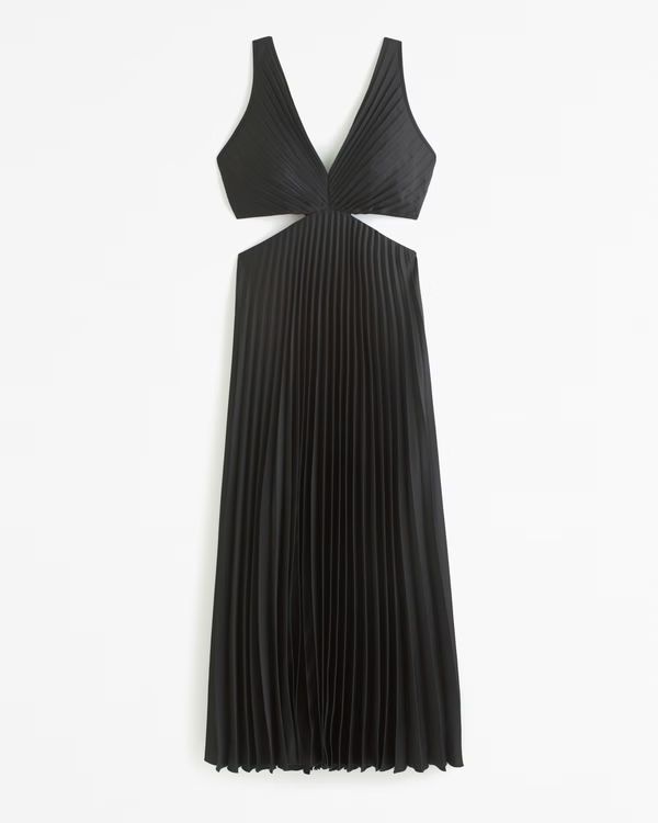The A&F Giselle Pleated Cutout Maxi Dress | Abercrombie & Fitch (US)