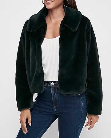 supersoft faux fur jacket | Express