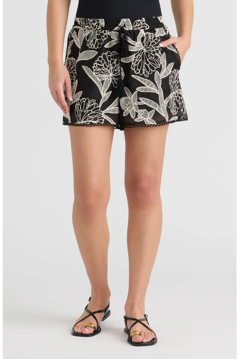 Embroidered Georgette Shorts (Women) | Nordstromrack | Nordstrom Rack
