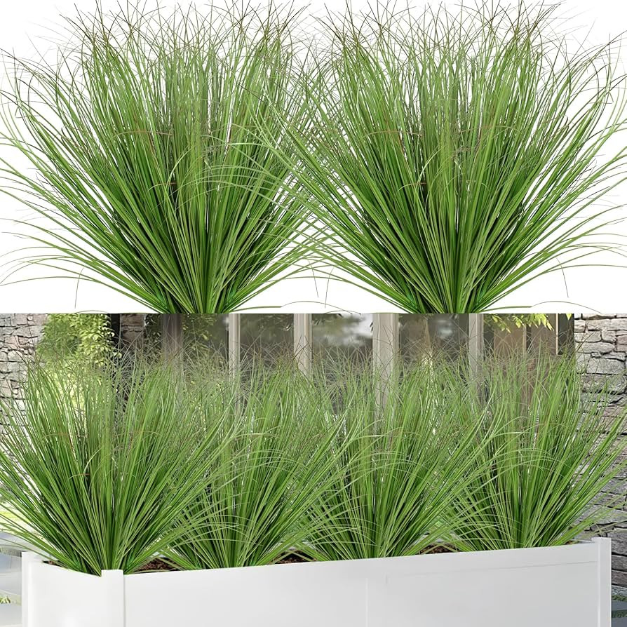 Artificial Grass Plants Outdoor 20 Bundles Fake Wheat Grass UV Resistant Faux Shrubs Bushes Plant... | Amazon (US)