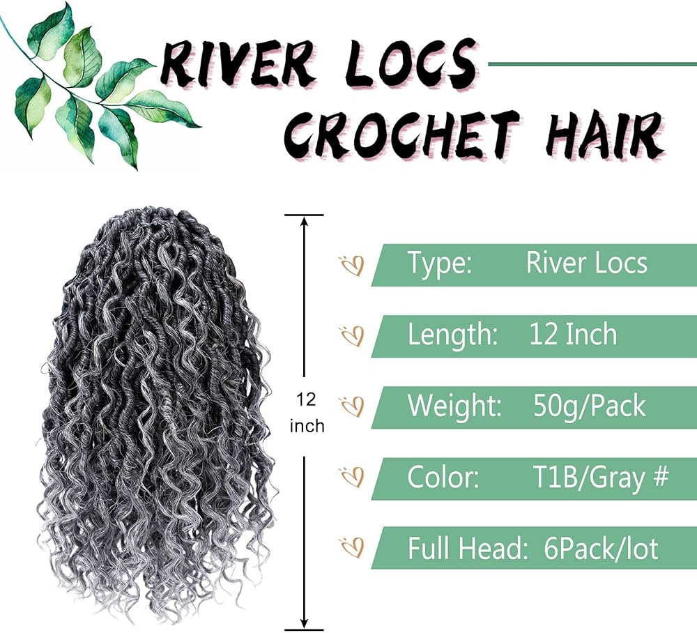 LIYATE Goddess Faux Locs Crochet Hair 12 Inch 6 Packs Grey Crochet Hair for Black Women Pre Loope... | Amazon (US)