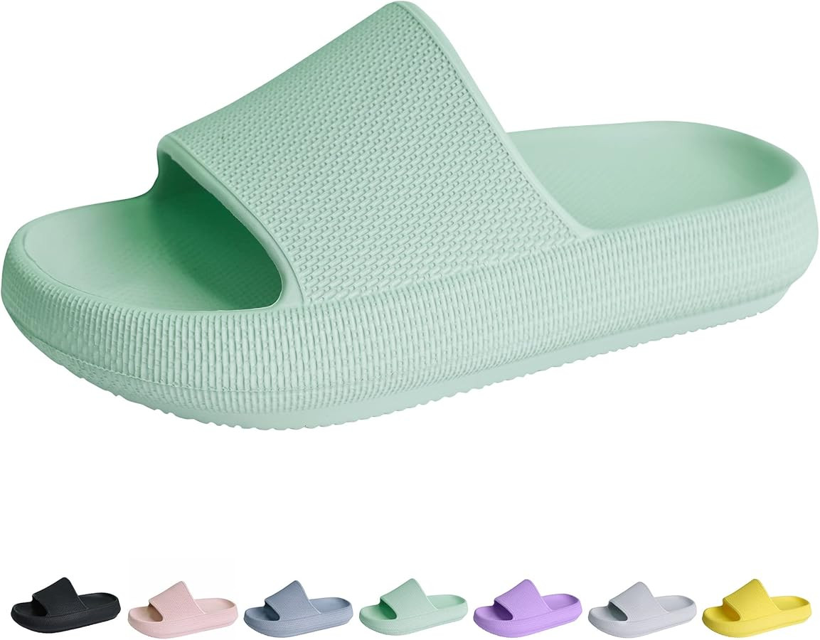 Youecci Cloud Slides for Kids丨Shower Slippers Bathroom Pool Sandals丨Boys Girls Comfy Thick So... | Amazon (US)