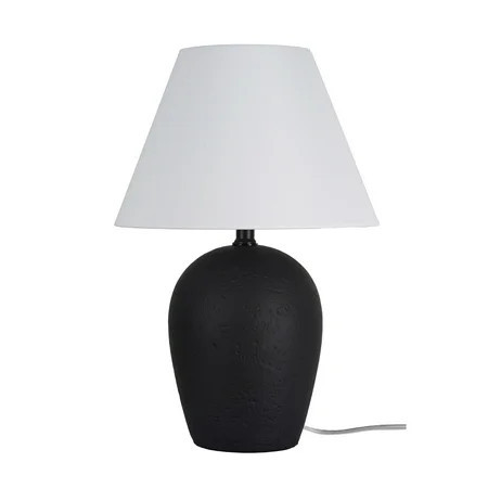 Better Homes & Gardens 18"H Ceramic Urn Style Table Lamp, Matte Black Finish, with White Linen Empire Shade | Walmart (US)