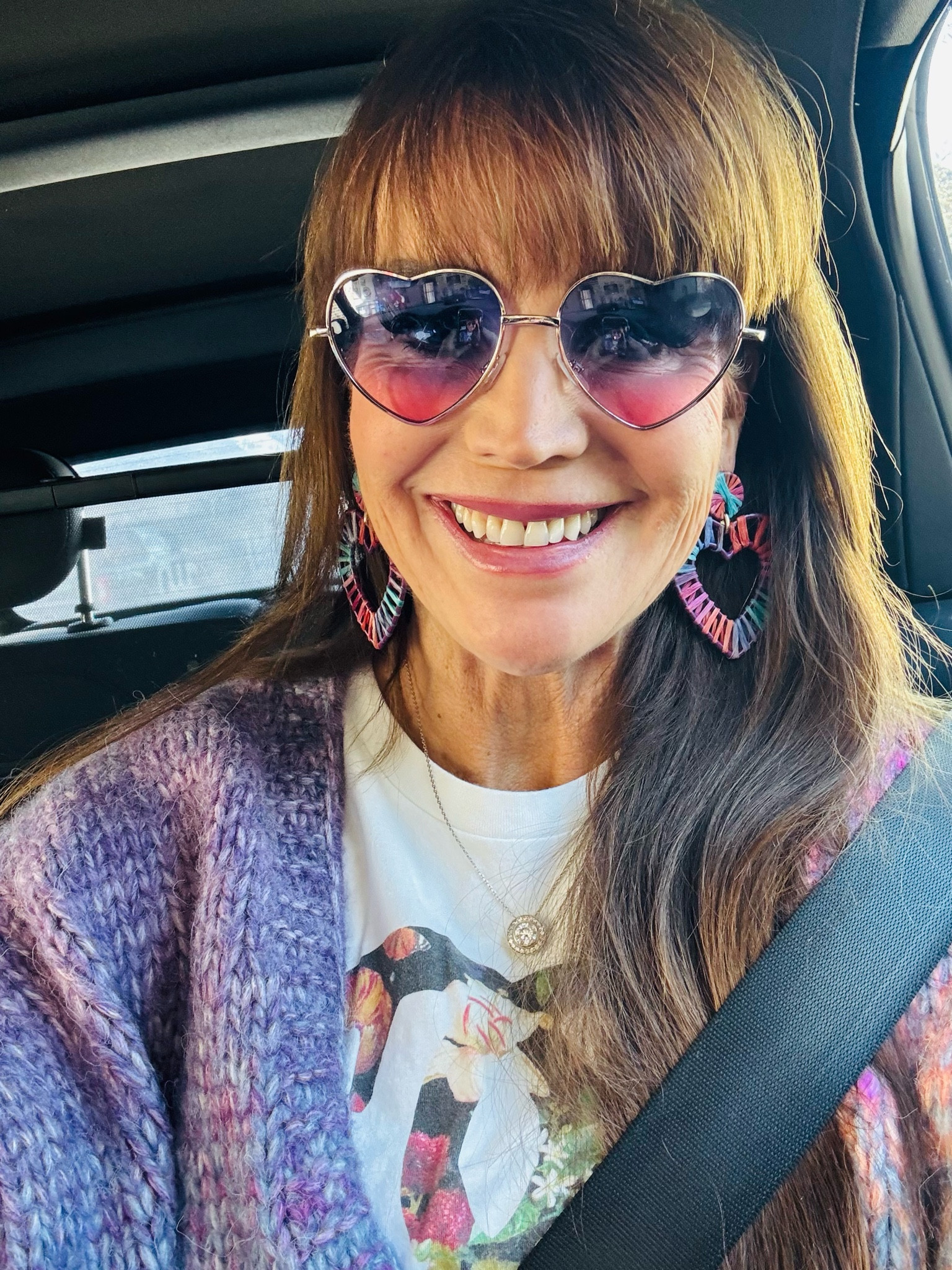 Heart sunnies are so much more fun!! 💜🩵🩷💚❤️💛🫶🏻😎

#LTKOver40 #LTKActive #LTKStyleTip