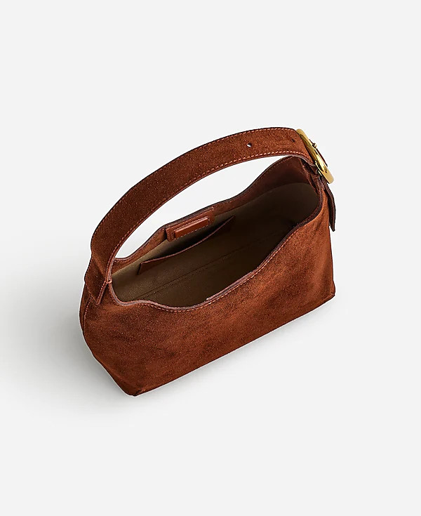 The Sculptural-Buckle Shoulder Bag in Suede | Madewell