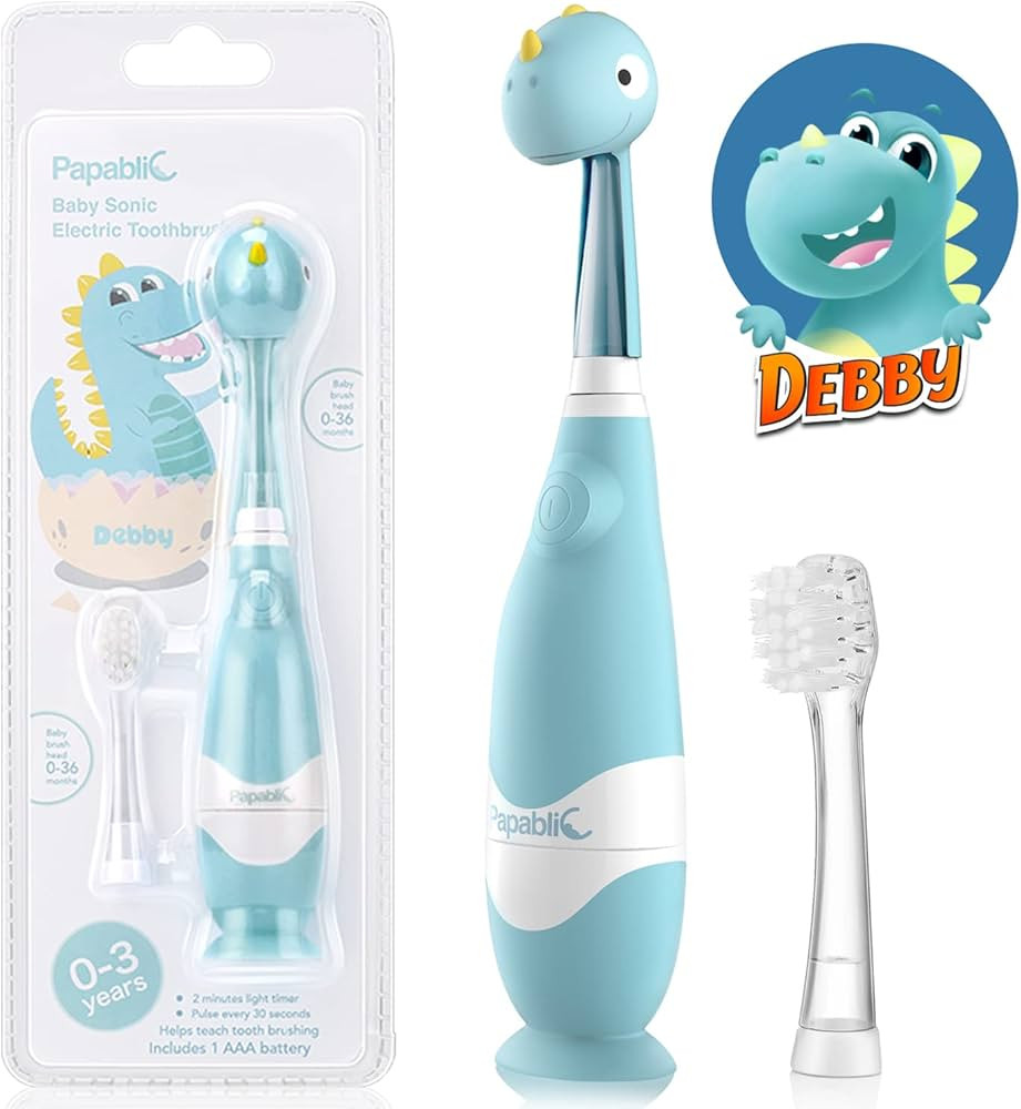 Papablic Toddler Sonic Electric Toothbrush for Ages 1-3 Years, Baby Electric Toothbrush with Cute... | Amazon (US)