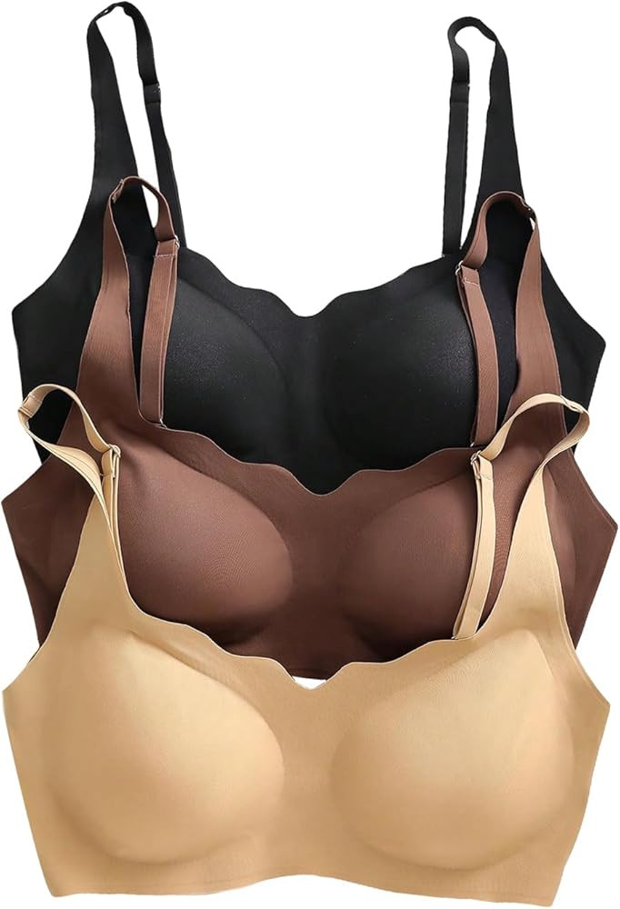 Verdusa Women's 5Pack Padded Seamless Bralettes Bra Camisole Top Everyday Bras | Amazon (US)