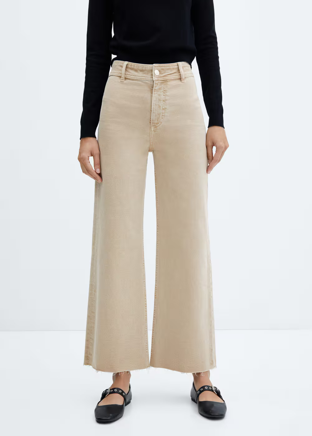 Jeans culotte high waist -  Women | Mango USA | MANGO (US)
