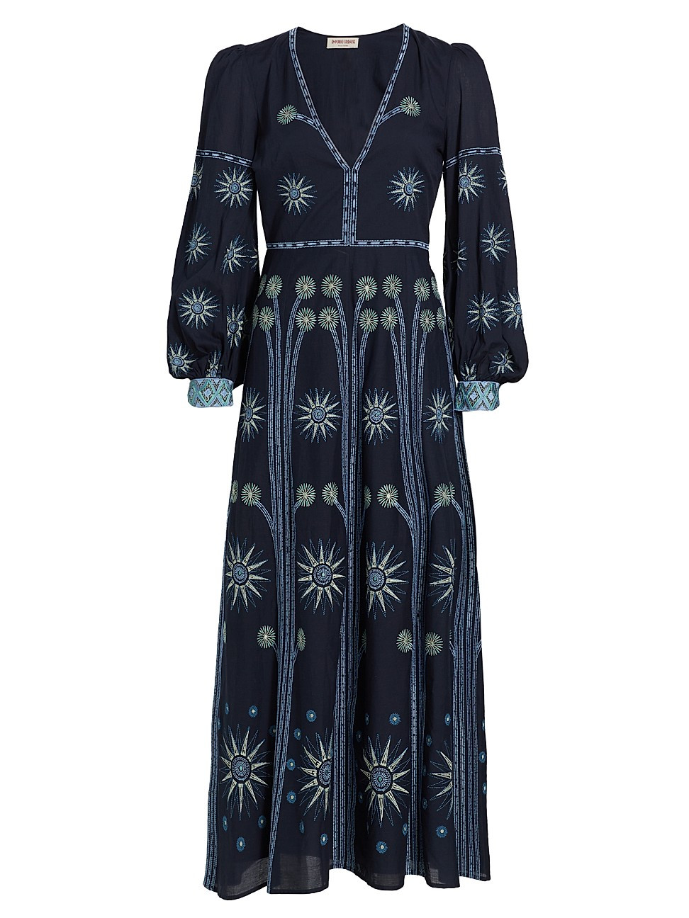 Women's Adelaide Balance Embroidered Cotton Maxi Dress - Blue - Size 4 | Saks Fifth Avenue