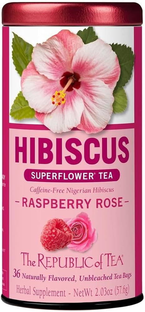 The Republic of Tea - Raspberry Rose Hibiscus Tea, 36 Count Tea Bag Tin | Amazon (US)