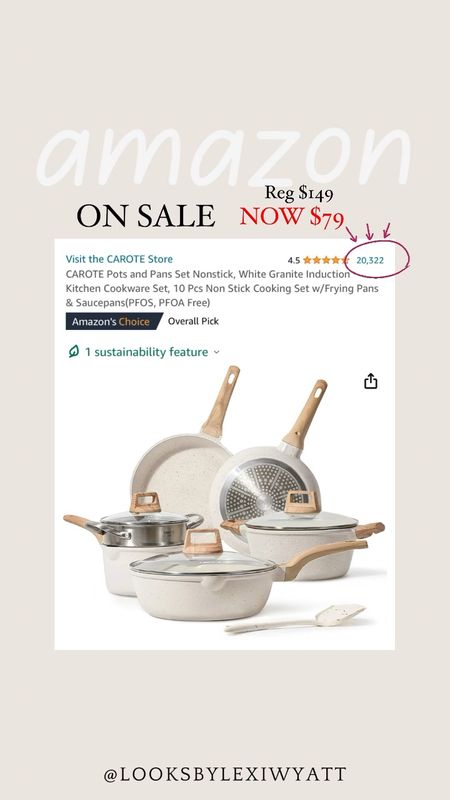 My new non stick amazon pots & pans! I love them & they’re on sale & have over 20k reviews! I’ve used them for about two weeks now, and literally nothing sticks to them

#LTKfamily #LTKhome
