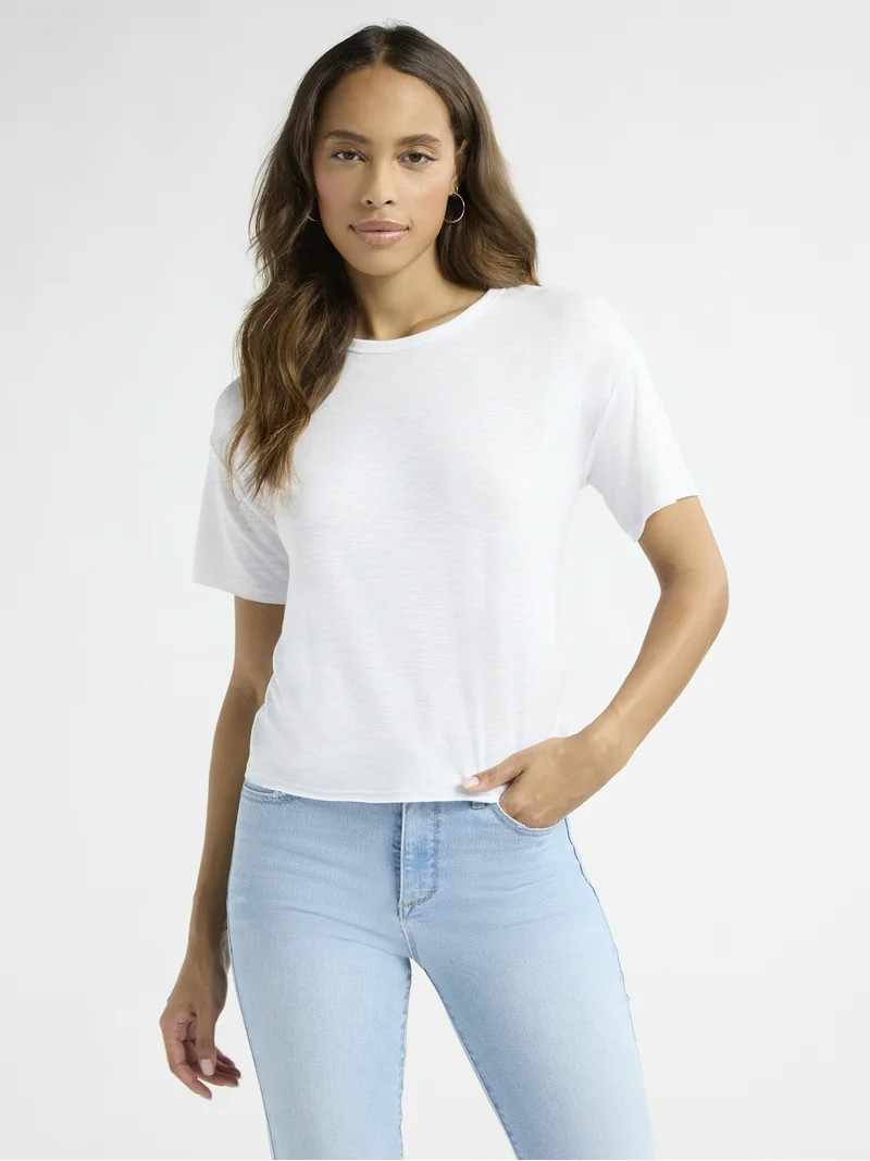 Sofia Jeans Women's Crewneck Tee with Short Sleeves, Sizes XS-XXXL | Walmart (US)