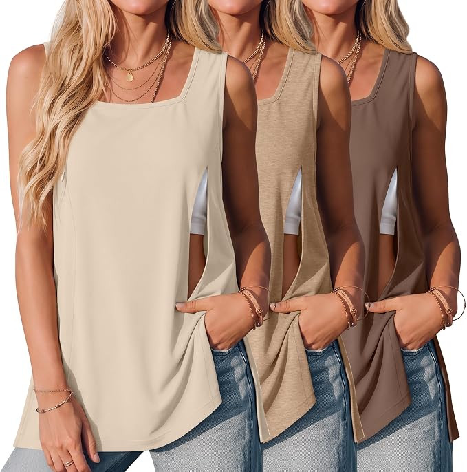 3 Pack Women's Nursing Tank Shirts | Amazon (US)
