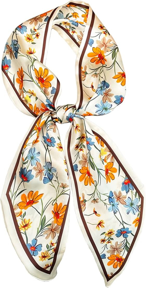 Roizsx fashion satin scarf for hair beach head wraps neck scarves for women lightweight handbag a... | Amazon (US)