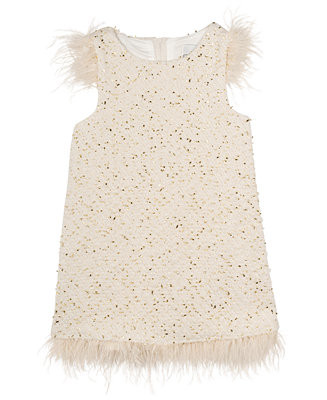 Rare Editions Little Girls Foil Boucle Dress - Macy's | Macy's