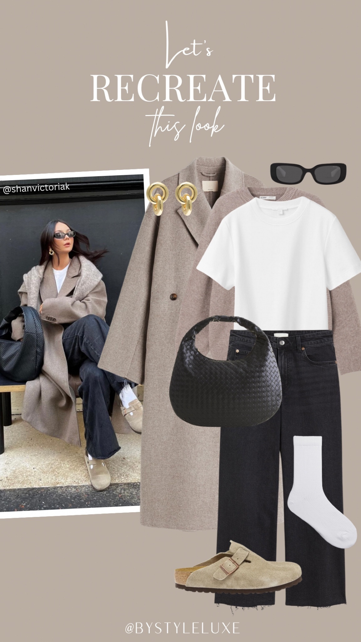 Let’s Recreate This Look - beige coat styled with wide leg jeans and clogs for the perfect transitional look from @shanvictoriak🖤
#springlook #birkenstock #springstyle 

#LTKshoecrush #LTKitbag #LTKstyletip