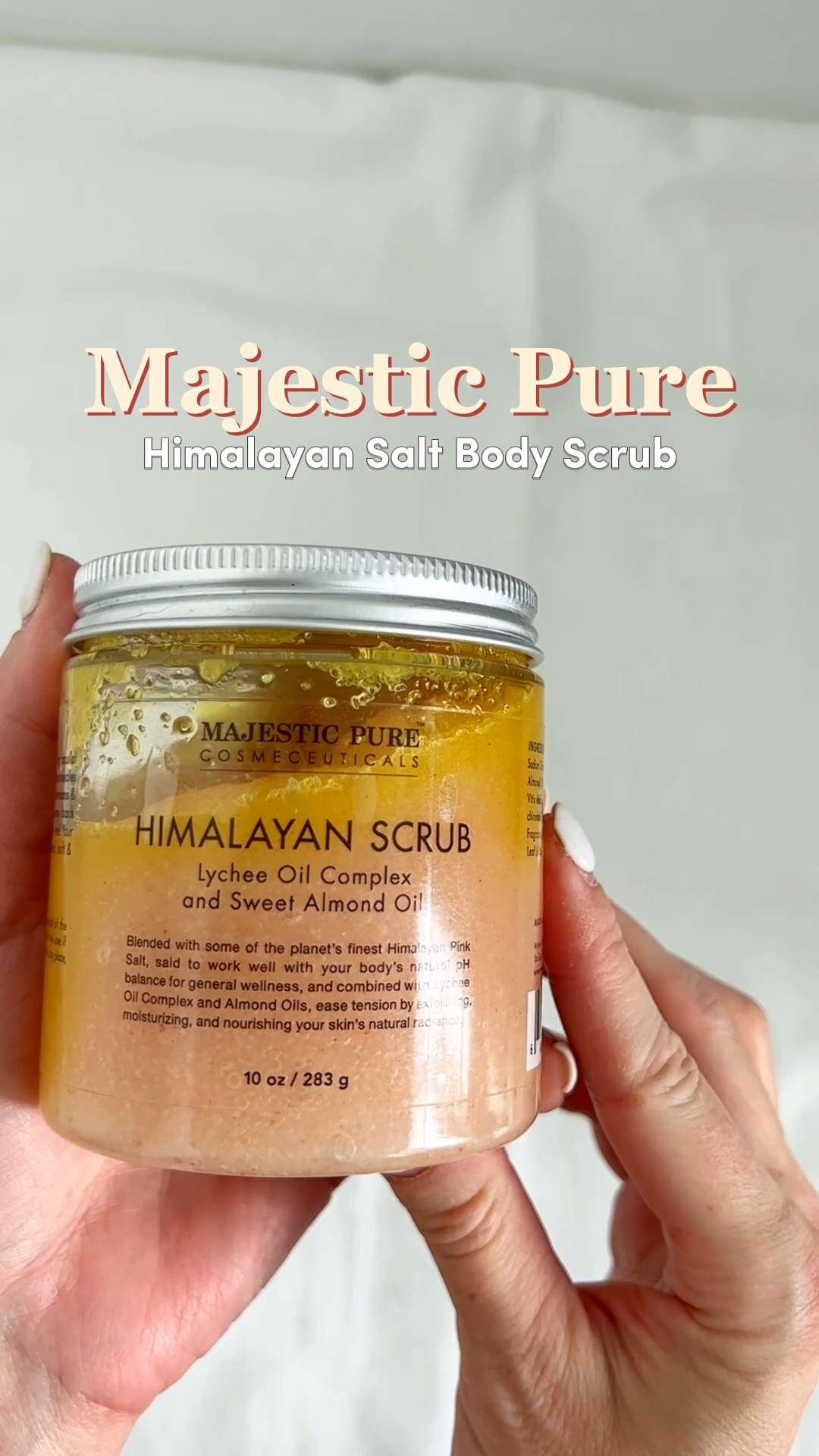 Detoxify your skin and your mind at the same time 💆🏻‍♀️ The Majestic Pure Himalayan Salt Body Scrub is my absolute go-to for silky-smooth skin. An amazing post-workout treat! It’s perfect for athletes or gym-goers looking to soothe tired muscles with a mineral-rich salt scrub while washing away the day’s sweat. 🧖‍♀️ #MajesticPure #BodyScrub #SelfCareDaily #HimalayanSalt #NaturalSkincare #BodyCareRoutine 

#LTKmorningroutine #LTKselfcare #LTKBeauty
