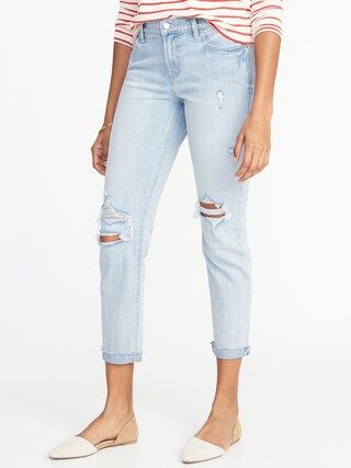 Distressed Boyfriend Straight Jeans for Women | Old Navy US