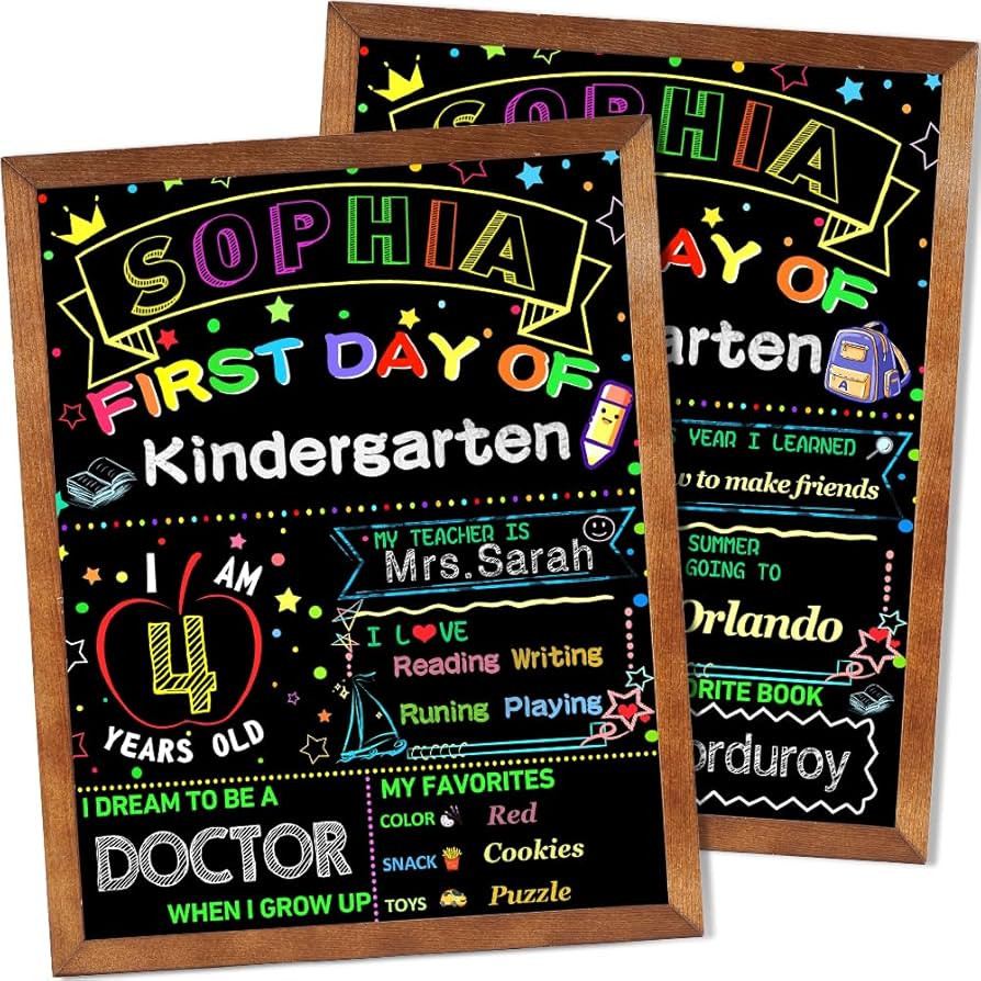 First and Last Day of School Board, 14" X 11" Double-Sided Last Day of School, Reusable First Day... | Amazon (US)