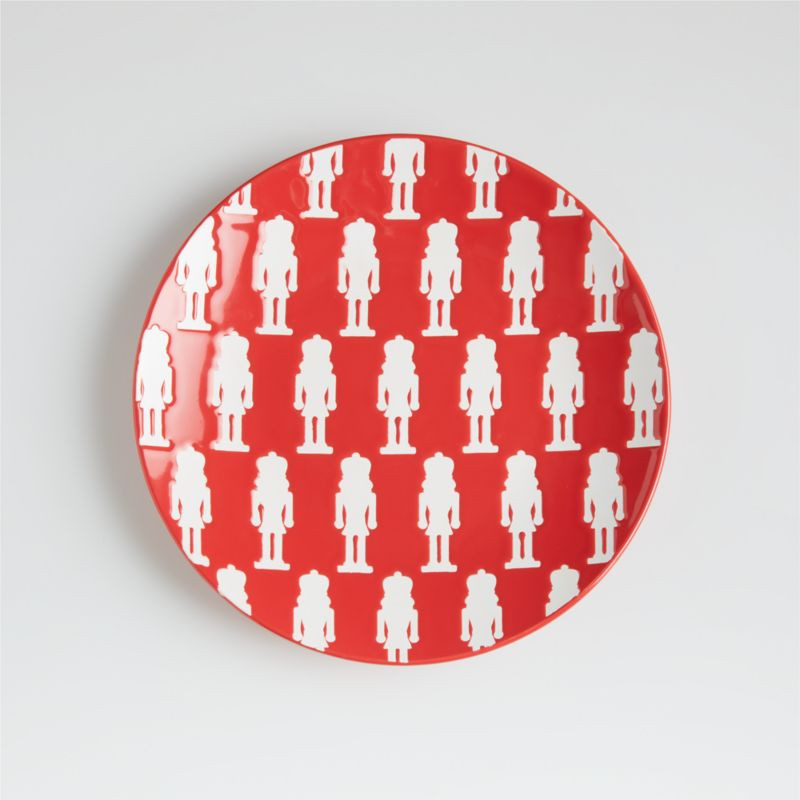 Red Christmas Nutcracker Salad Plate + Reviews | Crate & Barrel | Crate & Barrel