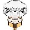 Alzassbg AL1021 Clear Crystal Glass with Polished Brass, 1-3/8 Inch(35mm) Cabinet Hardware Octago... | Amazon (US)