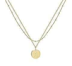 Dainty Layered Initial Necklaces for Women Coin Initial Layered Gold Necklaces Gold Plated Layeri... | Amazon (CA)