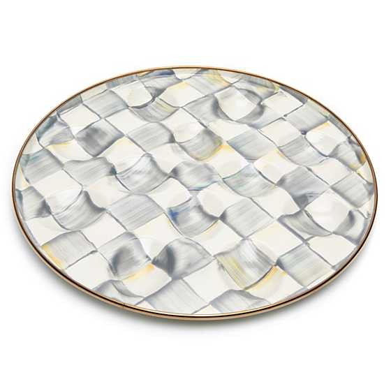 Sterling Check Enamel Egg Plate | MacKenzie-Childs