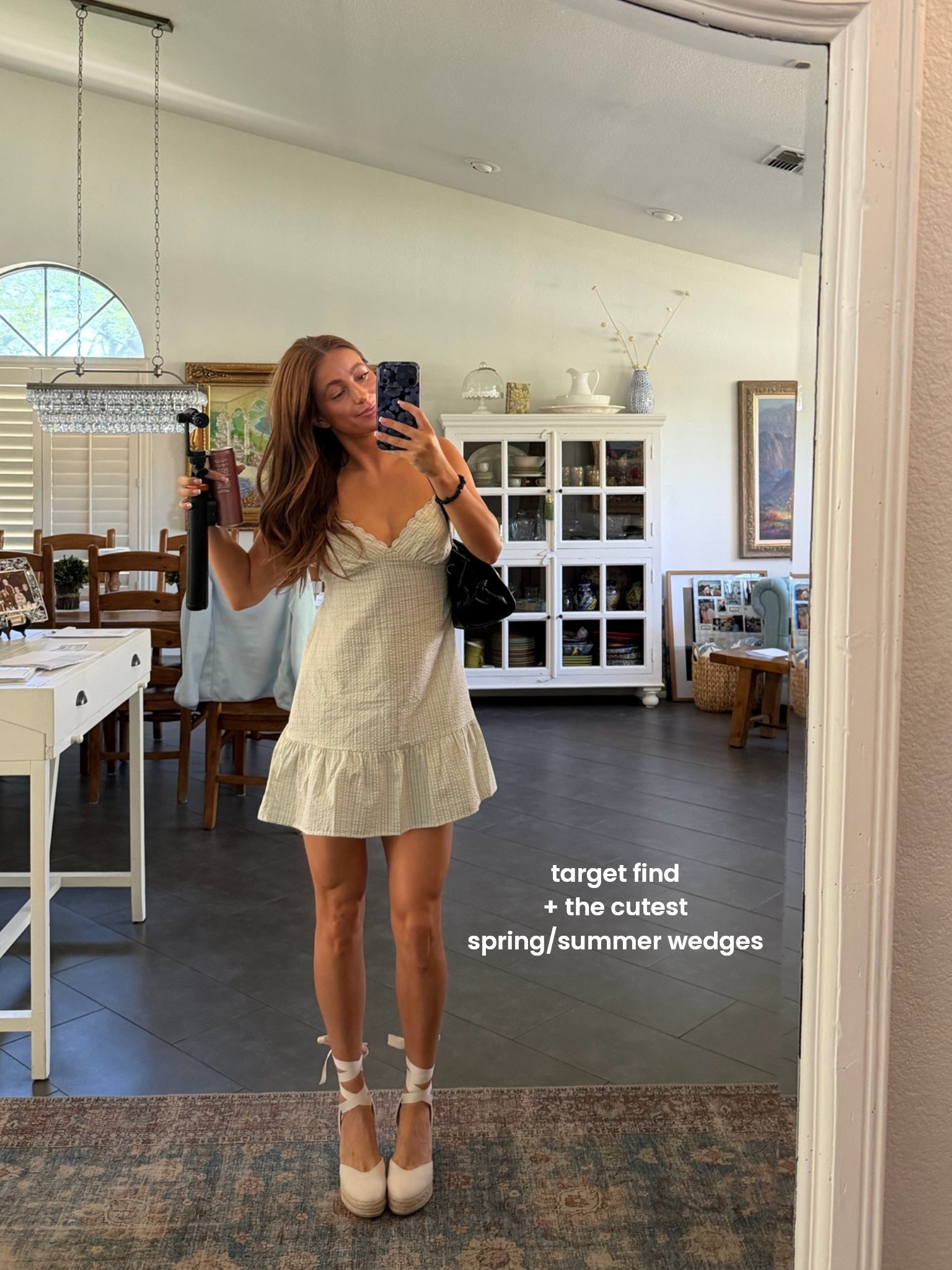 So many questions on this “tank top” in my recent video but it’s actually the cutest dress🤩 & the wedges I’ll be in all summer long✨ 

#targetfind #summershoe #springoutfit #casualdresses