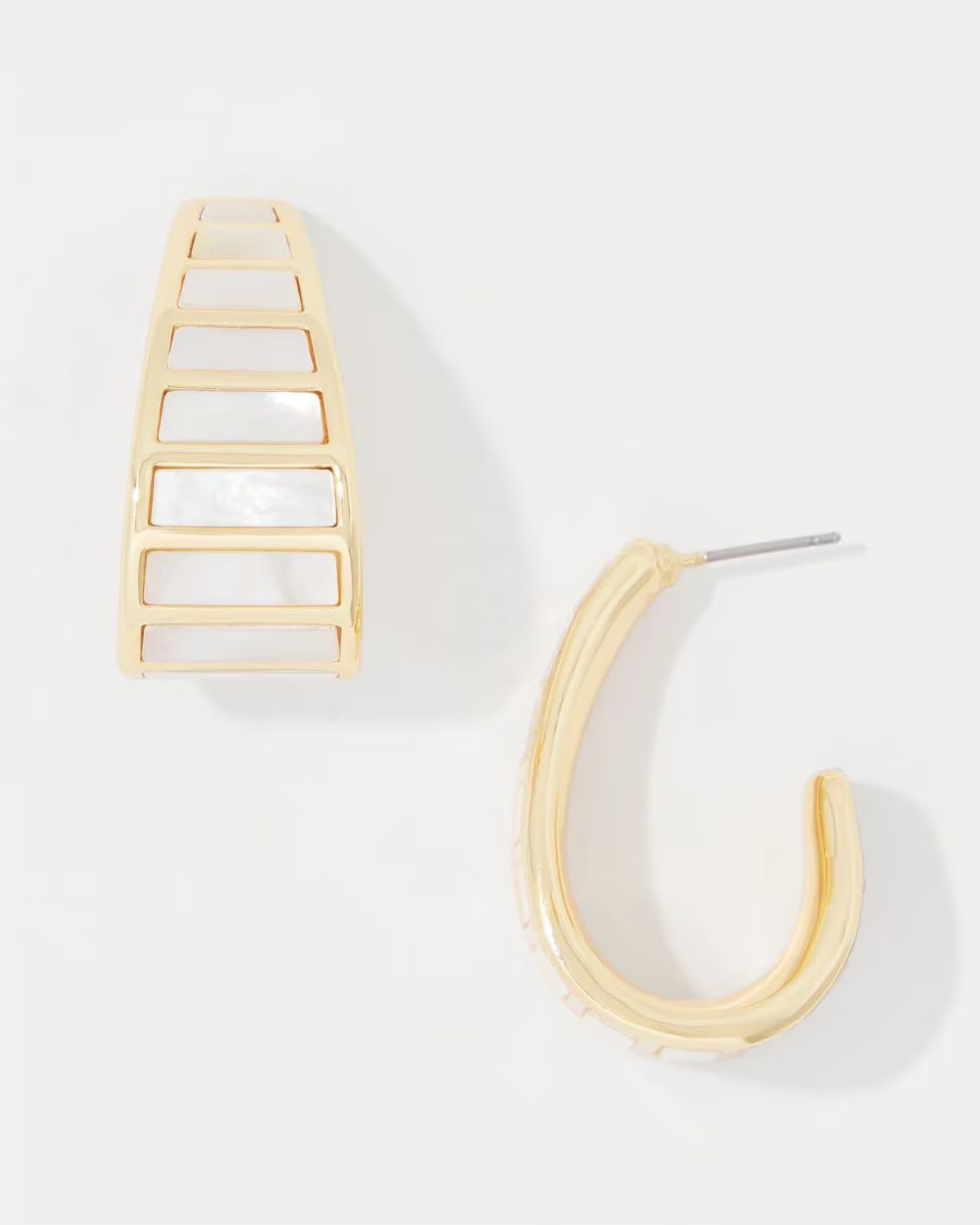 Mother of Pearl Small Hoop Earrings | White House Black Market