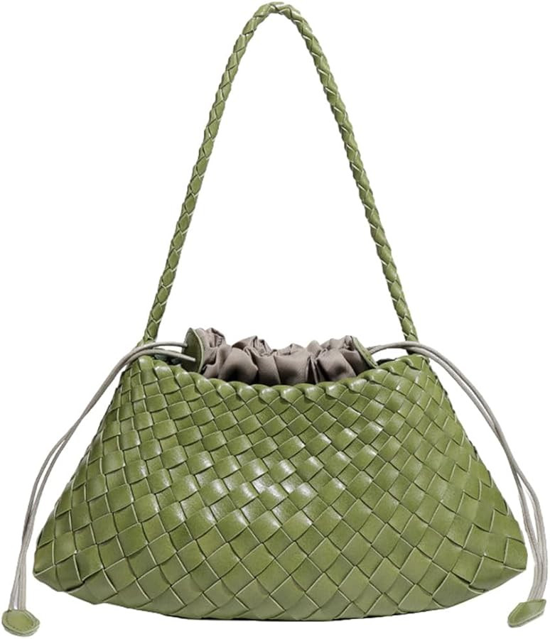 Woven Hobo Bags for Women Suede Woven Tote Bag Trendy Bucket Purse Underarm Shoulder Bag Vintage ... | Amazon (US)