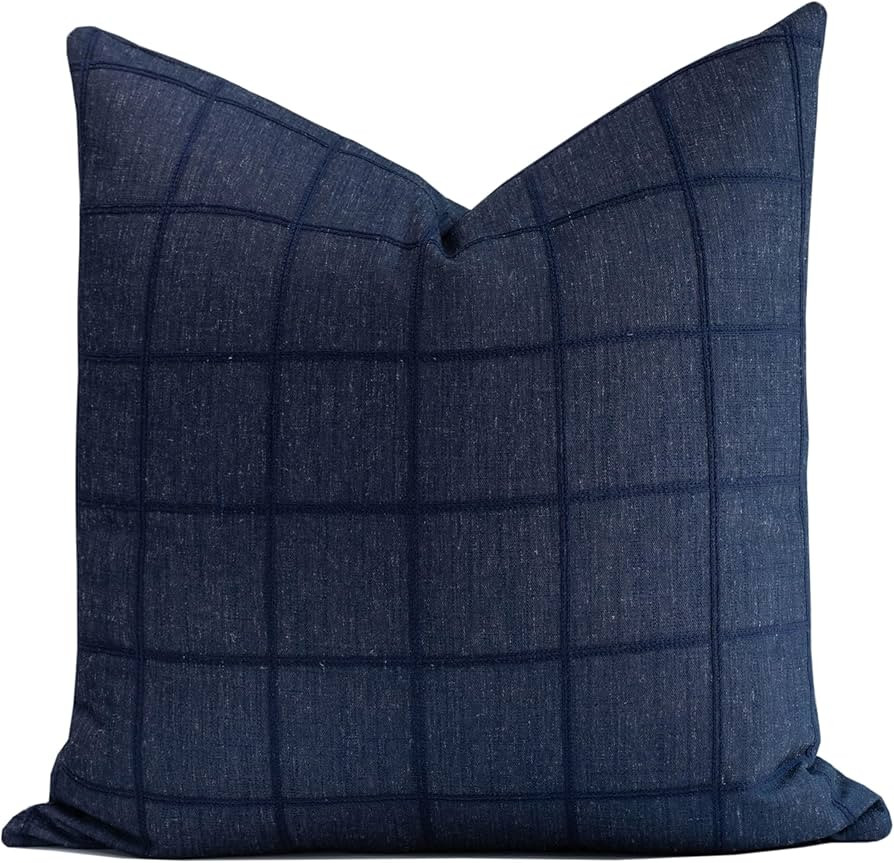 Crumbs Home Coastal Linen Indoor Outdoor Throw Pillow Cover Only, 22"x22" Water Repellent for Pat... | Amazon (US)