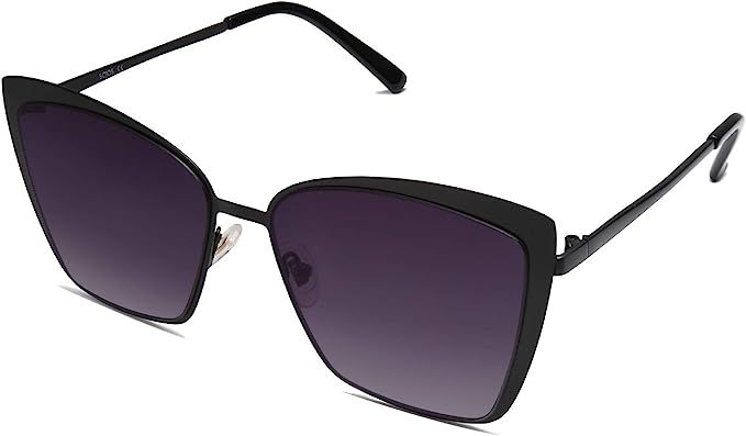 SOJOS Cateye Sunglasses for Women Fashion Mirrored Lens Metal Frame SJ1086 | Amazon (US)