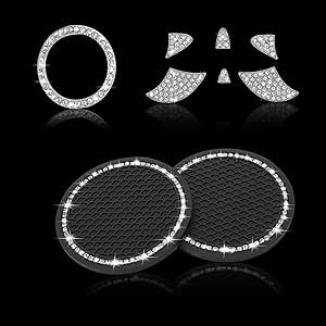 TOMALL Bling Crystal Car Logo Emblem Car Cup Holder Coaster Compatible with Toyota Camry Corolla ... | Amazon (US)