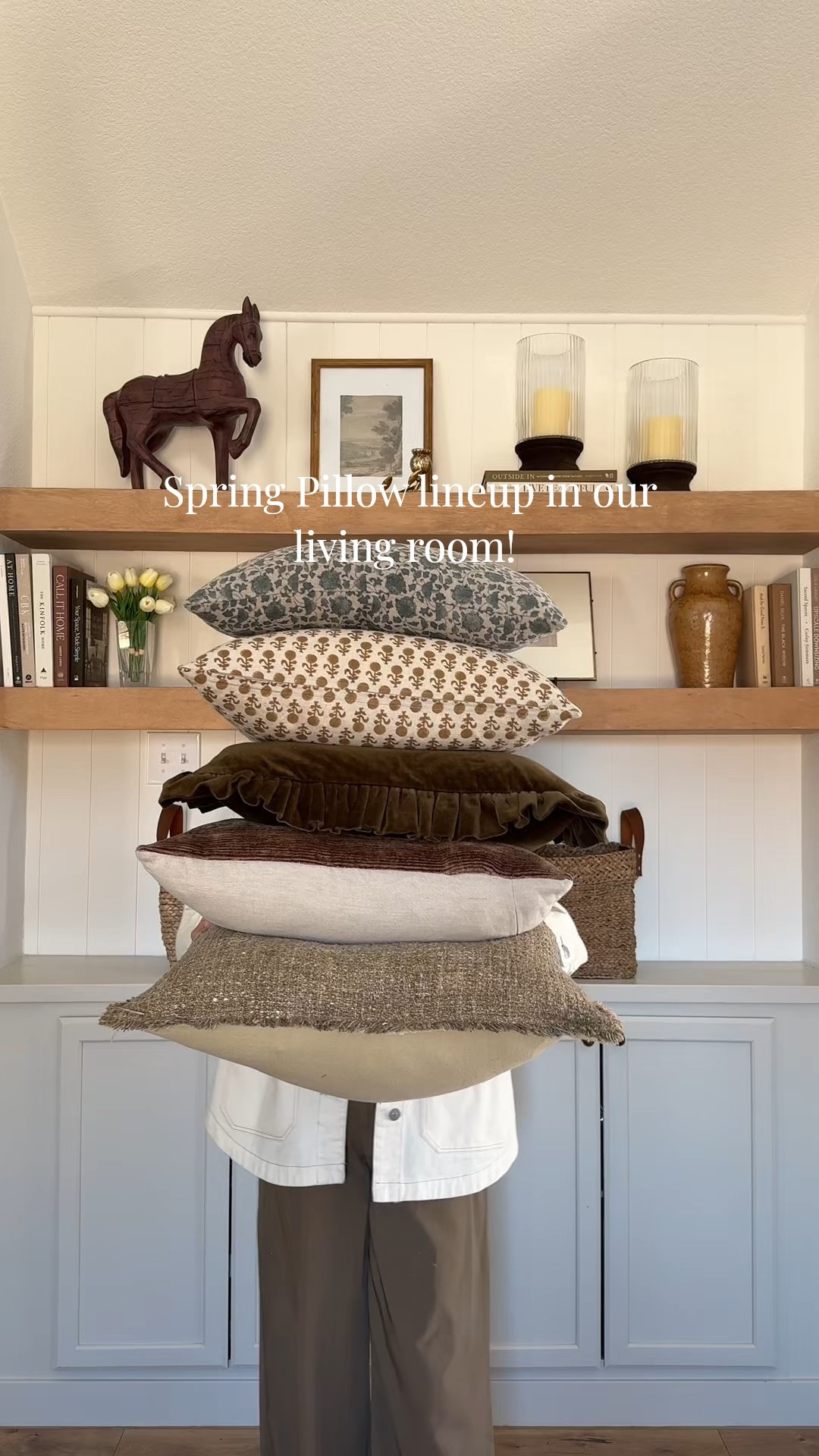 Spring throw pillow lineup-up in our living room! Y’all know I love me some throw pillows, and spend hours searching for the perfect combos!! 

Adding color for spring over here! 

#LTKFindsUnder50 #LTKWatchNow #LTKFindsUnder100