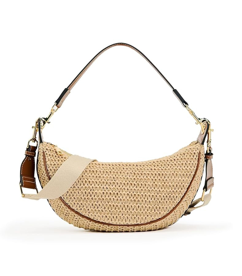 Straw Crossbody Bags for Women Beach Woven Hobo Handbag Summer Chic Crescent Shoulder Purses with... | Amazon (US)