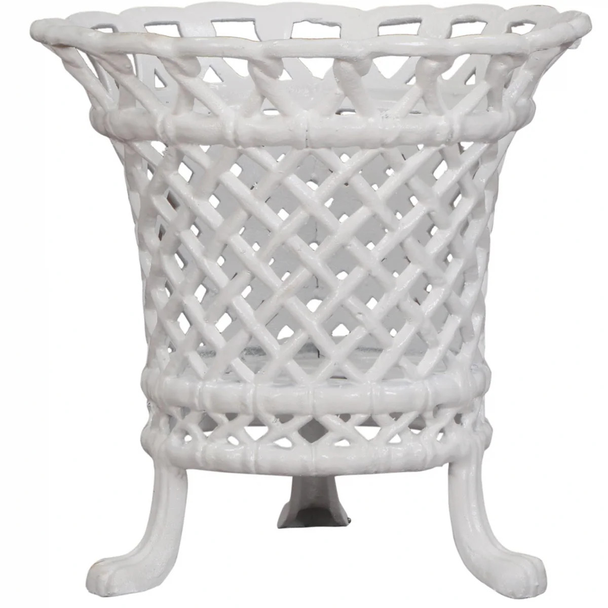 White Lattice Footed Floor Planter | The Well Appointed House, LLC