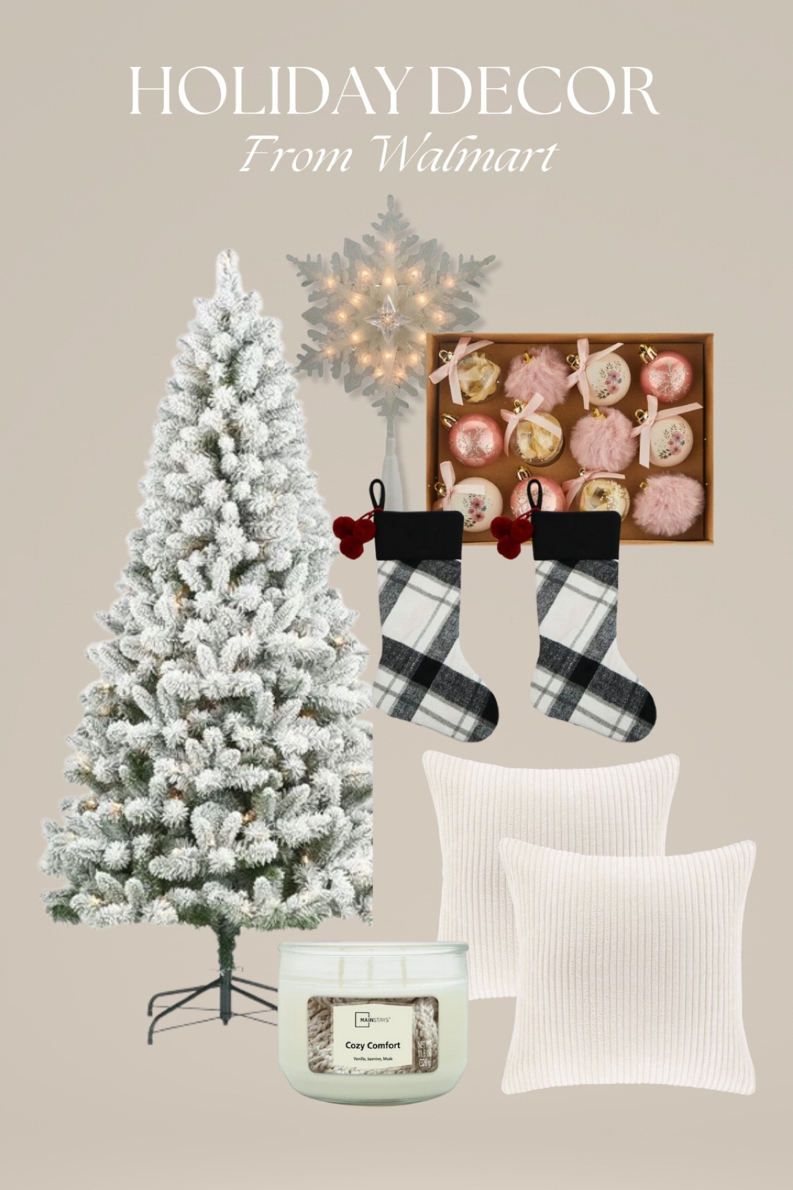 Walmart holiday decor! Can you believe this 6.5 ft tree is $79?! 

#LTKfindsunder100 #LTKHoliday #LTKSeasonal