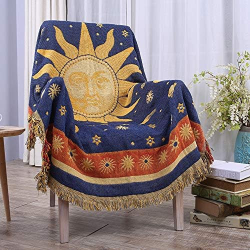 Erke Moon and Sun Throw Blanket Celestial Chair Recliner Cover Bed Spread Hippie Room Decor, Doub... | Amazon (US)