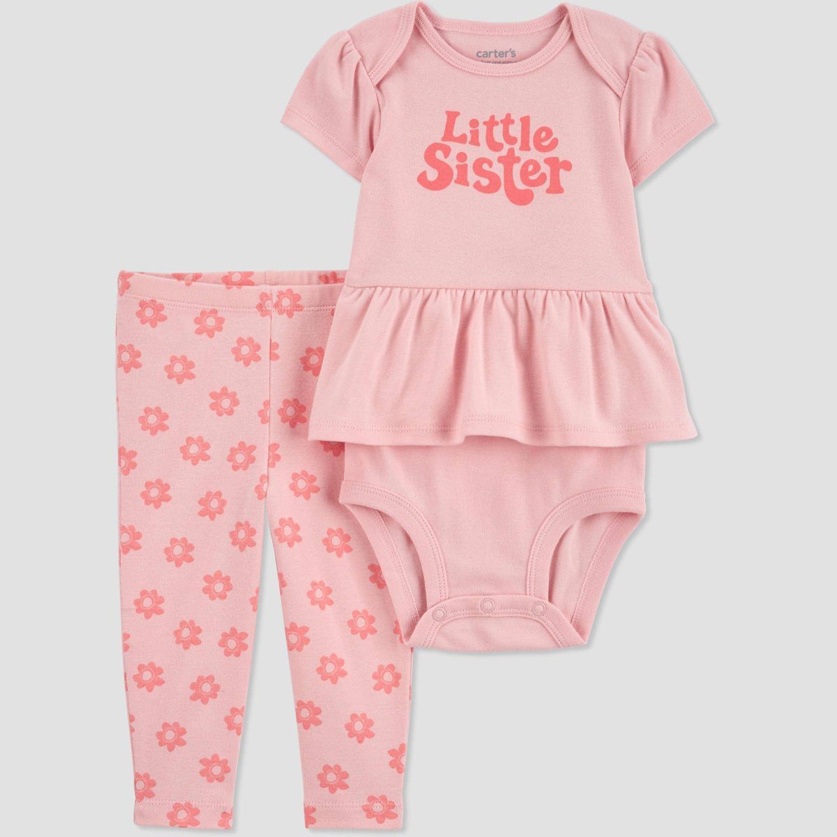 Carter's Just One You®️ Baby 2pc Family Love Little Sister Top & Bottom Set - Pink | Target