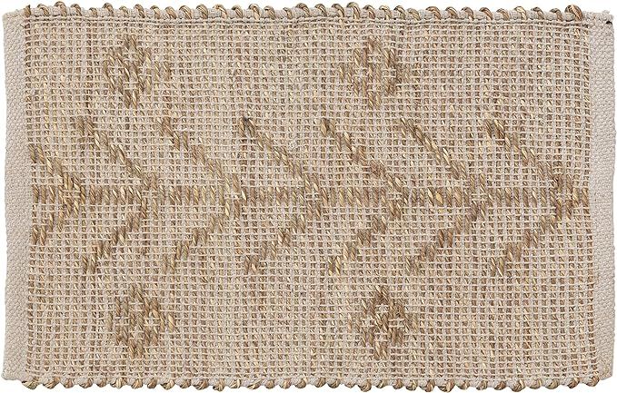 Creative Co-Op Two-Sided Handwoven Seagrass and Cotton Design, Natural Placemats, 19" L x 13" W x... | Amazon (US)
