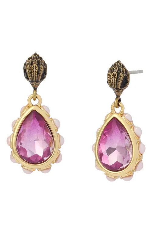 Kurt Geiger London Eagle Faux Pearl & Crystal Drop Earrings in Pink at Nordstrom | Nordstrom