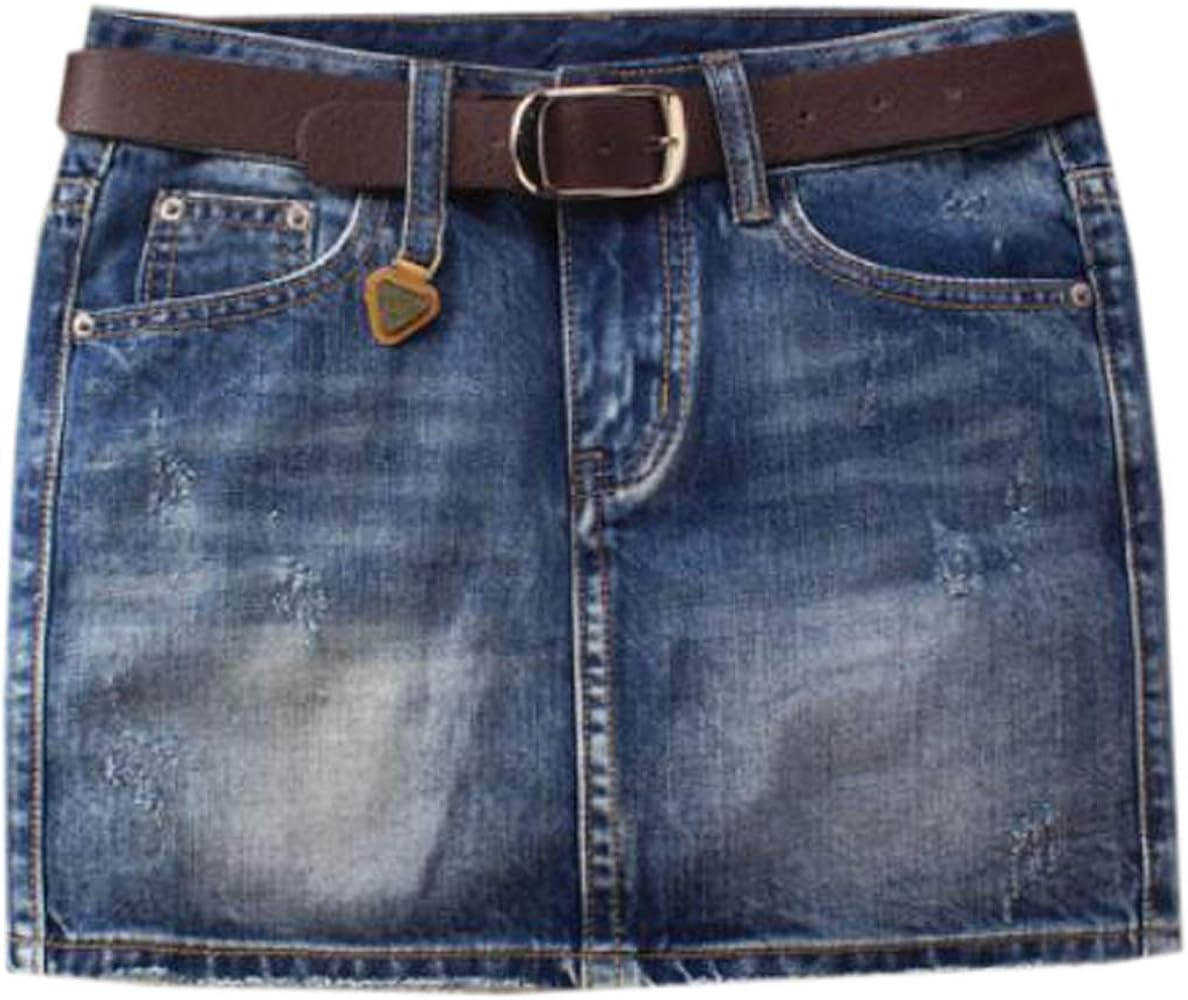 ARTFFEL Womens Low Rise Summer Bodycon One Pace Pockets Mini Denim Skirts | Amazon (US)