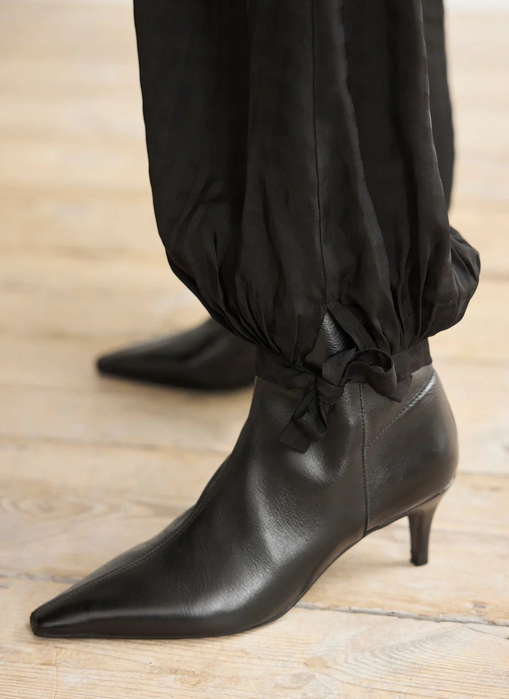Chloe Black Leather Ankle Boots | Mint Velvet